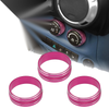 Jeep Dodge 3 x Air Conditioner Switch Knob Cover Ring Pink Silver Tone