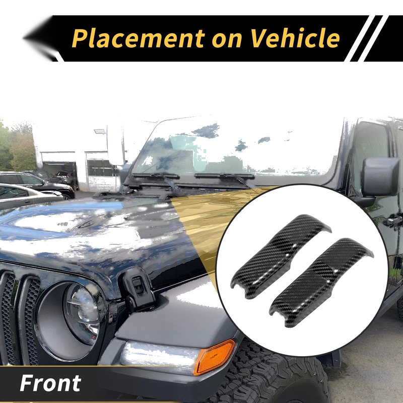 Jeep Wrangler JL (2018-2022) Carbon Fiber Engine Hood Hinge Covers
