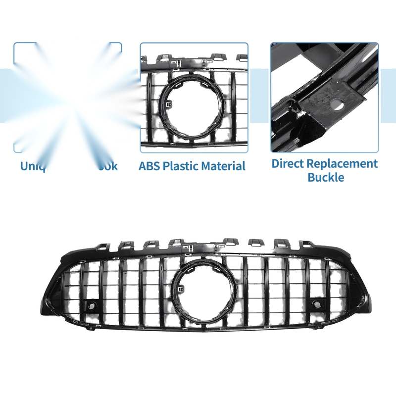 Mercedes-Benz Front Upper Bumper Grille (No Hole, Black)