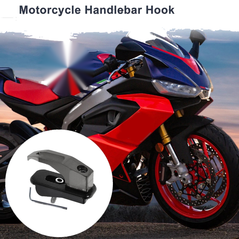 Rectangular with Hole Aluminum Alloy Motorcycle Hanging Hook 1 Set Titanium Tone