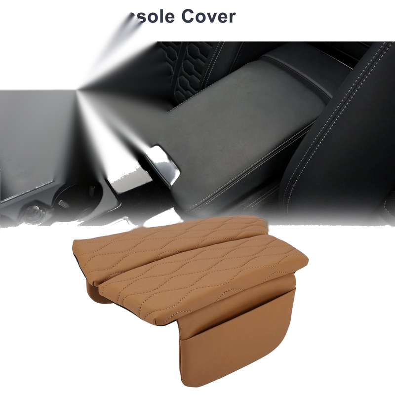 BMW 5 Series (2011-2017) Light Brown Center Console Cover with Storage Bag