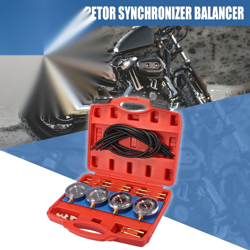 Motorcycle Vacuum Carburetor Synchronizer Balancer Gauge Set