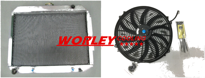 Dodge Polara V8 3 Row Aluminum Radiator & Fan (1966-1970)