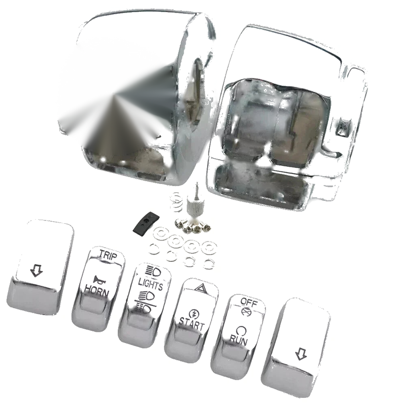 Harley Dyna Softail Billet Aluminum Chrome Switch Housing Cover & Button Caps (2006-2023)