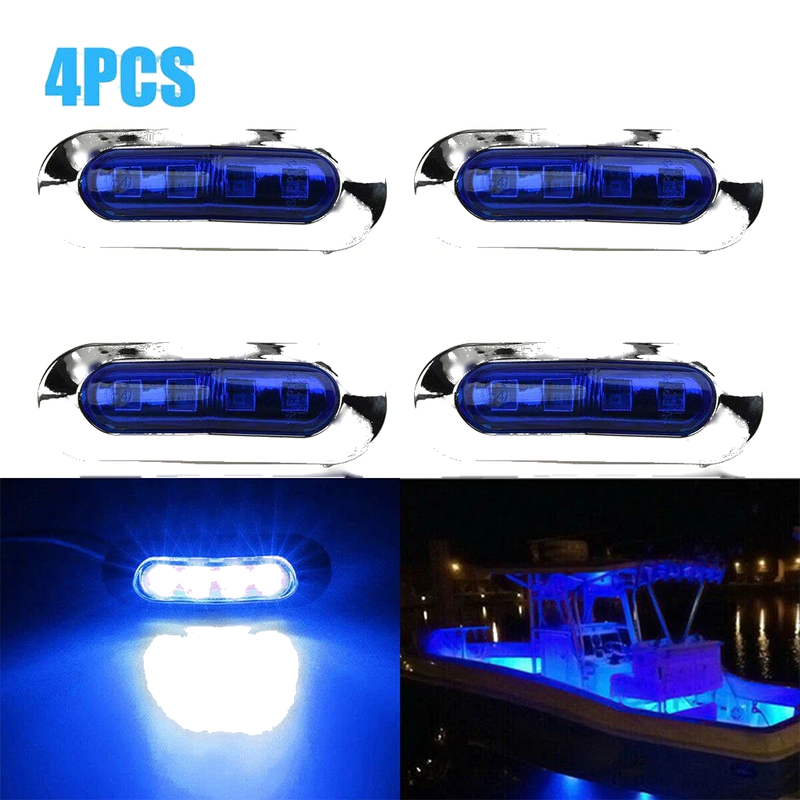 Marine Boat Lamp 12-24V 4x Blue Courtesy Lights