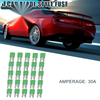 Boat Truck RV Camper Motorcycle 25pcs 30A Car Mini Blade Fuse Green