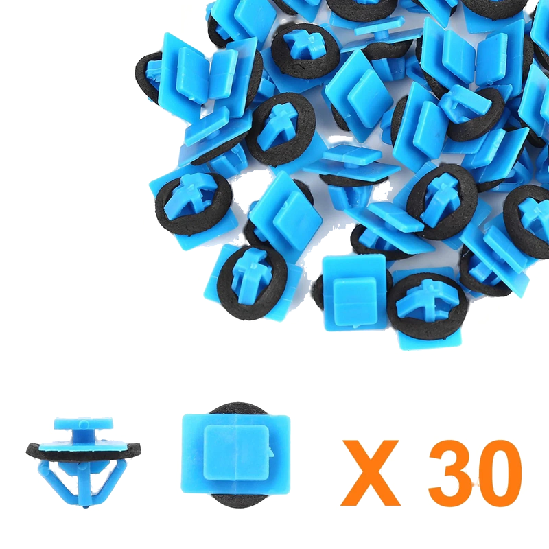 Hyundai Bumper Mudguard 30pcs Blue Plastic Rivet Fasteners