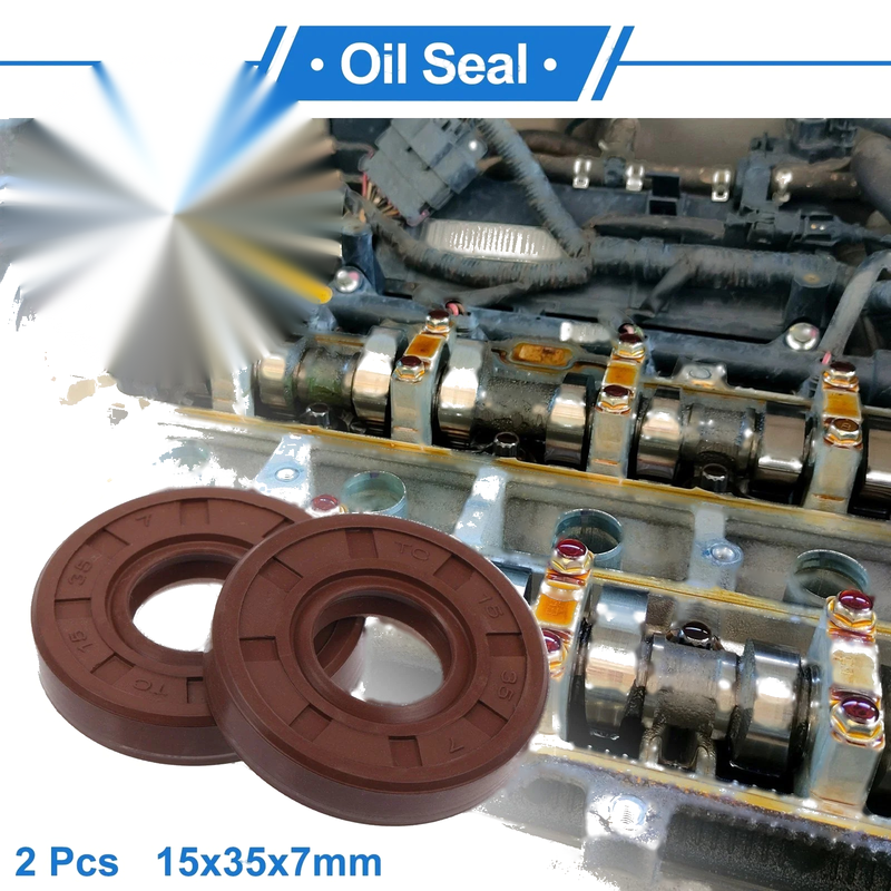 Make Model Oil Seal 15x35x7mm Brown 2 x Seal Ring Shaft Seal FKM Rubber