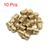 Car Motorcycle Grease Nipple Fitting Brass M6 x 1, Straight 10pcs