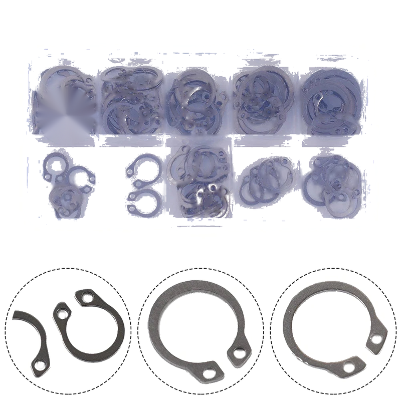 Universal 100pcs 304 SS External Circlip Ring Assortment 8-18mm