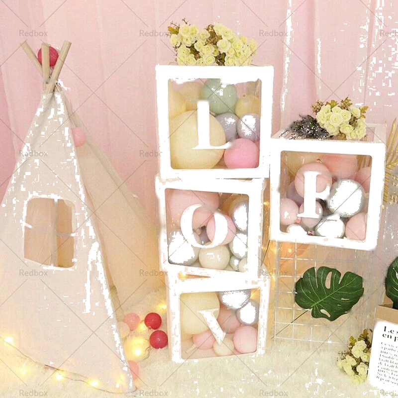Birthday Baby Shower Party Gift Decor Clear Balloon Box Cube