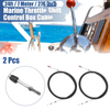 Outboard 2 x Marine Throttle Shift Control Box Cable with Clevis Black