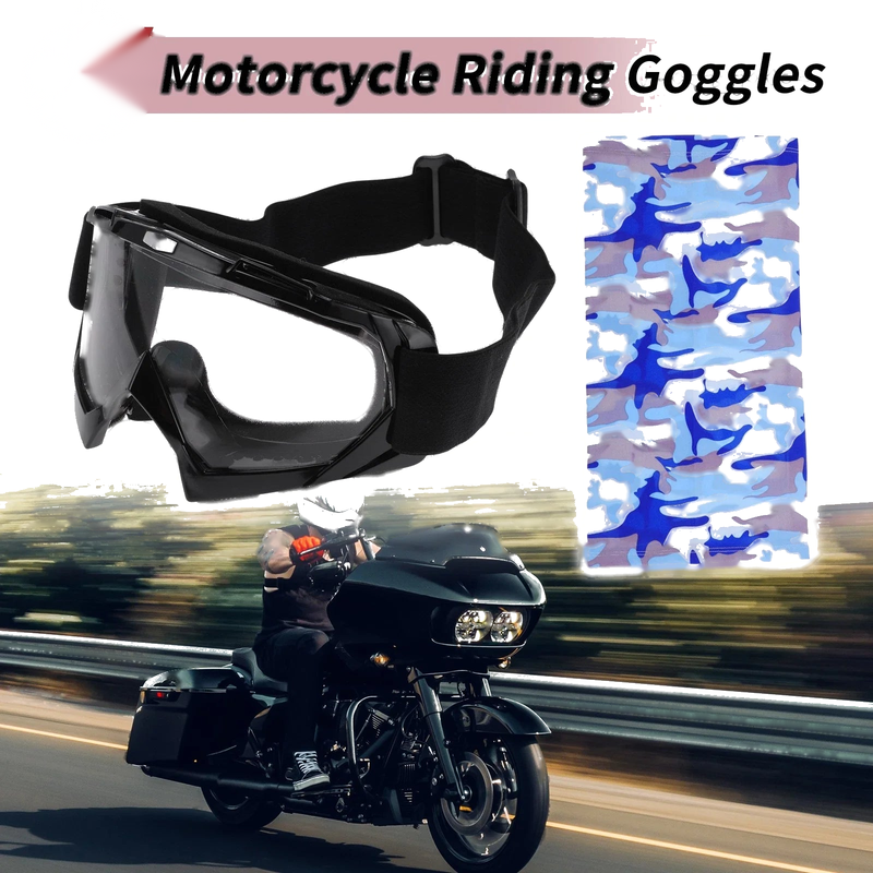 Goggles / 1 Set / Motorcycle Riding Goggles Transparent Lens Black Frame