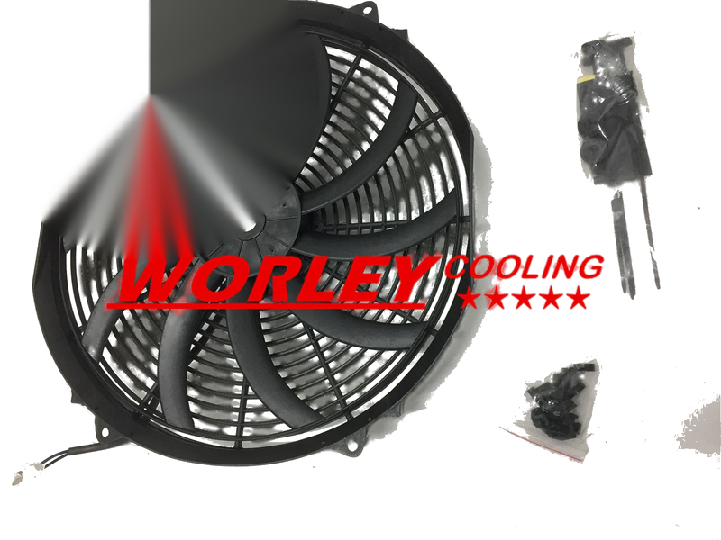 QLD 16" Electric Thermo Curved Blade Fan & Mounting