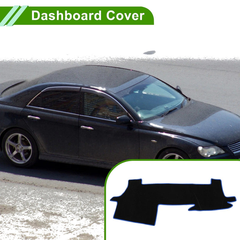 Toyota Mark X 130 series Dashboard Cover Black Blue Polyester Non-Slip (2009–2019)