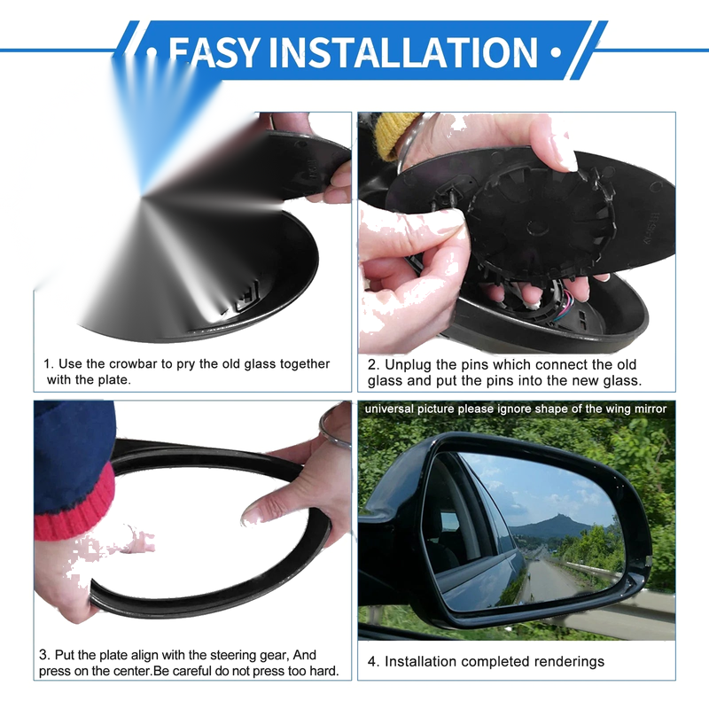 GMC Lower Part Mirror Glass Heated Right Passenger Side