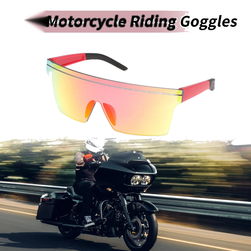 1 x Motorcycle Riding Goggles Red Lens Red Frame Cycling Sunglasses