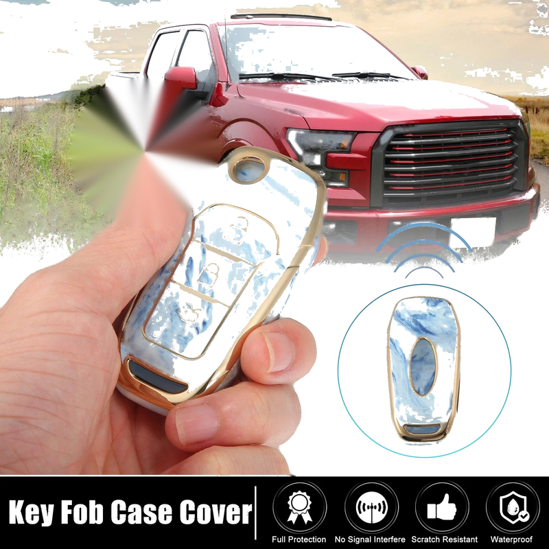 Ford F150 3 x Key Fob Remote Control Cover TPU Shell Blue (2015-2018)