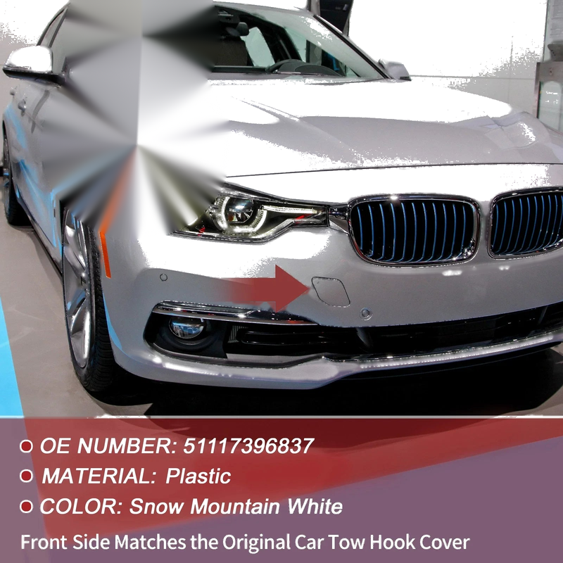 BMW 320i (2016-2018) - White 1 Pc Front Tow Hook Cover