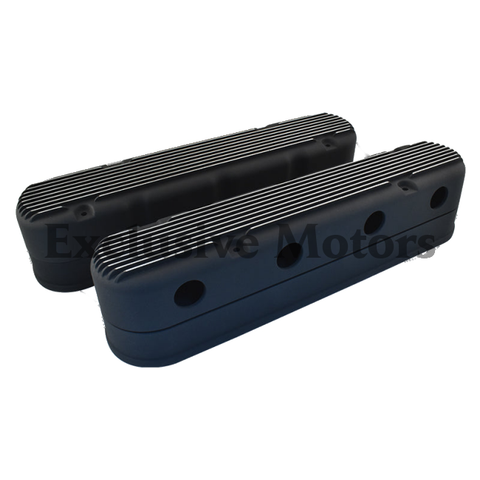 GM LS Black Finned Aluminum Valve Covers (1997-2023)