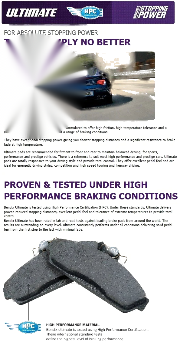 Ford Falcon Ultimate Rear Disc Brake Pads (1994 - 2014)