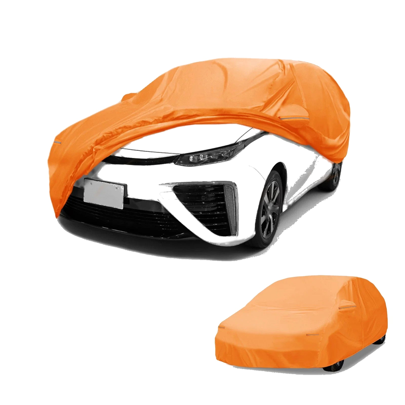 Toyota Prius Orange 210D-PU with Zipper Waterproof All Weather Car Cover