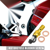 1 Set Motorcycle Master Cylinder Caliper M10x1.0 Bleeder Screw Cap Gold Tone