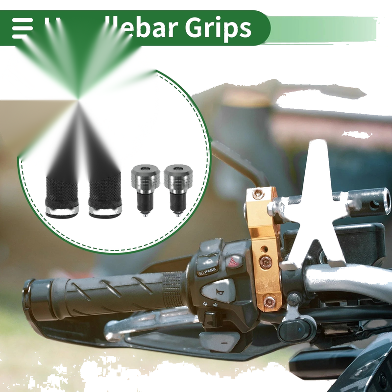 Motorcycle 7/8" 22mm Hand Grips Cover Kit Rubber Titanium Tone