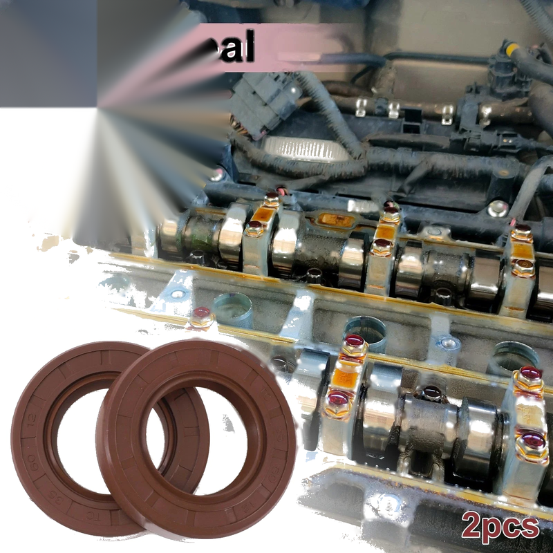 Oil Seal Rotary Shaft Seal FKM Rubber 35x60x12mm Brown 2 x