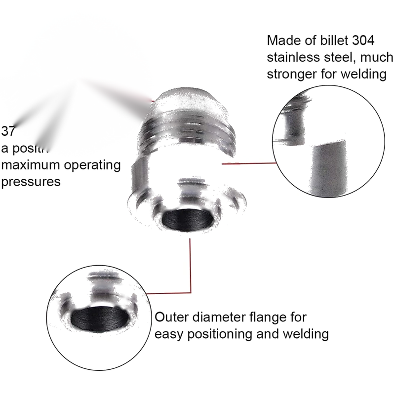 Car AN10 Male Aluminium Weld-On JIC Bungs (No specific years)
