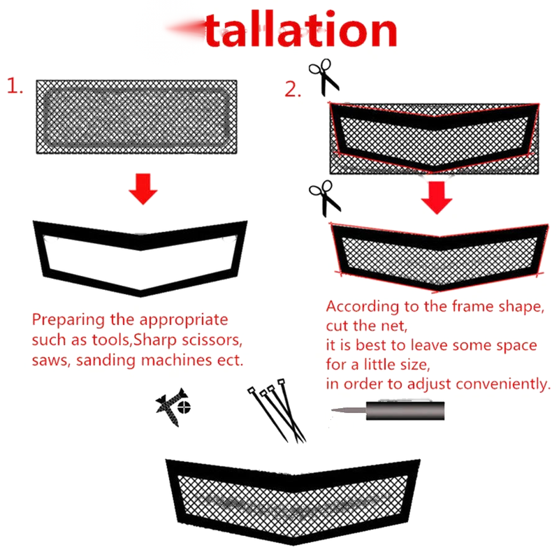 Universal Car Fender Bumper Hood Vent Aluminium Mesh Grill Cover (X1)