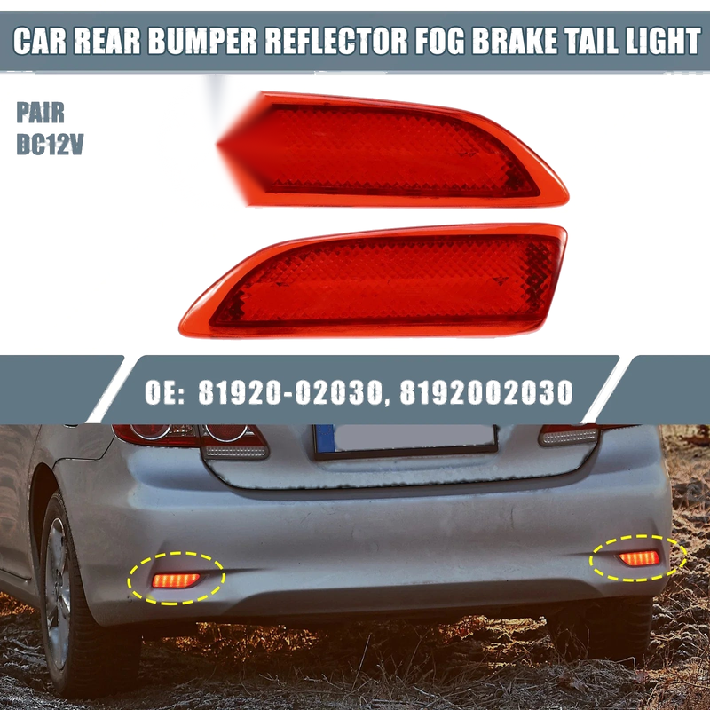 Toyota Corolla 2 x Rear Bumper Reflector LED Brake Tail Light