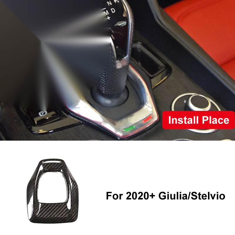 Alfa Romeo Giulia 2020+ Carbon Fiber Center Gear Shift Knob Panel Cover Trim