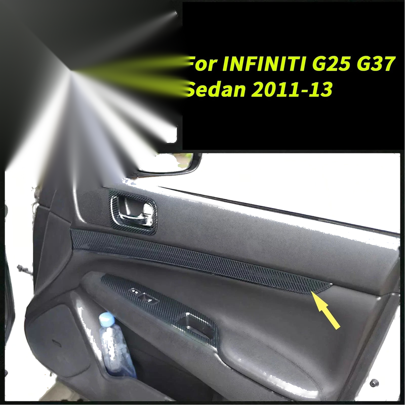 INFINITI G25 G37 Sedan 4X Wood Carbon Fiber Door Trim Stips (2011–2013)