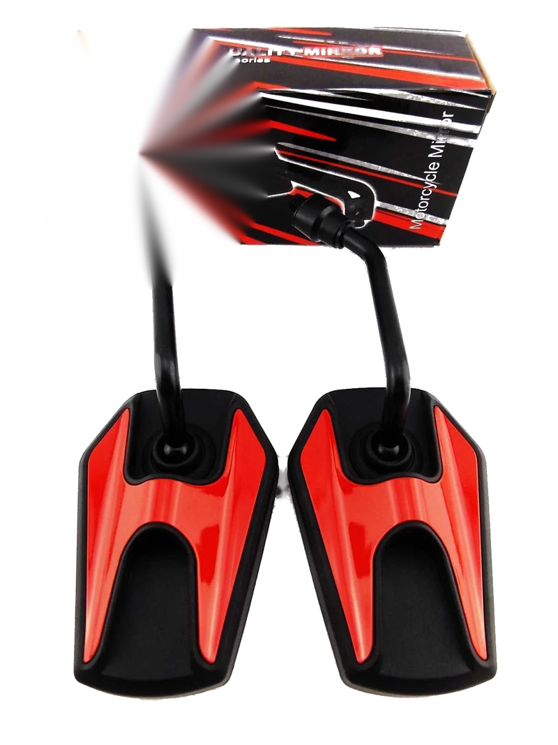 KMX200 87-89 Black Red Hex Soko Mirrors