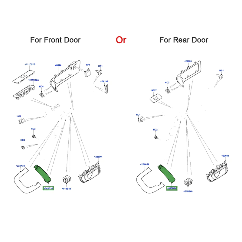 Land Rover Discovery Sport Pair Interior Door Pull Handles (2015-2019)