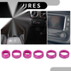 Jeep Wrangler 6 x Pink Headlight Media Switch Knob Cover Rings (2018-2023)