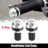 Motorcycle Pair 18mm Handlebar End Plug Bar Ends Aluminum Alloy Silver Tone