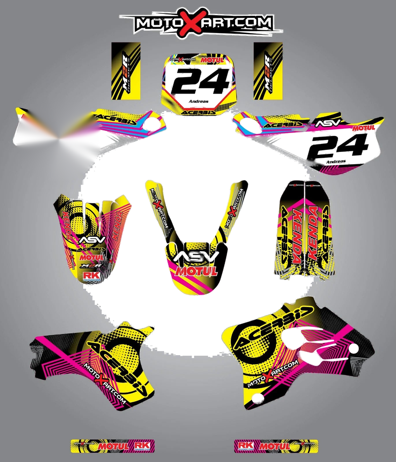 Yamaha YZ 80 (1993-2001) - Neon Stickers / Decals Custom Graphic Kit