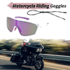 Set Motorcycle Riding Goggles Purple Lens White Purple Frame PC UV400