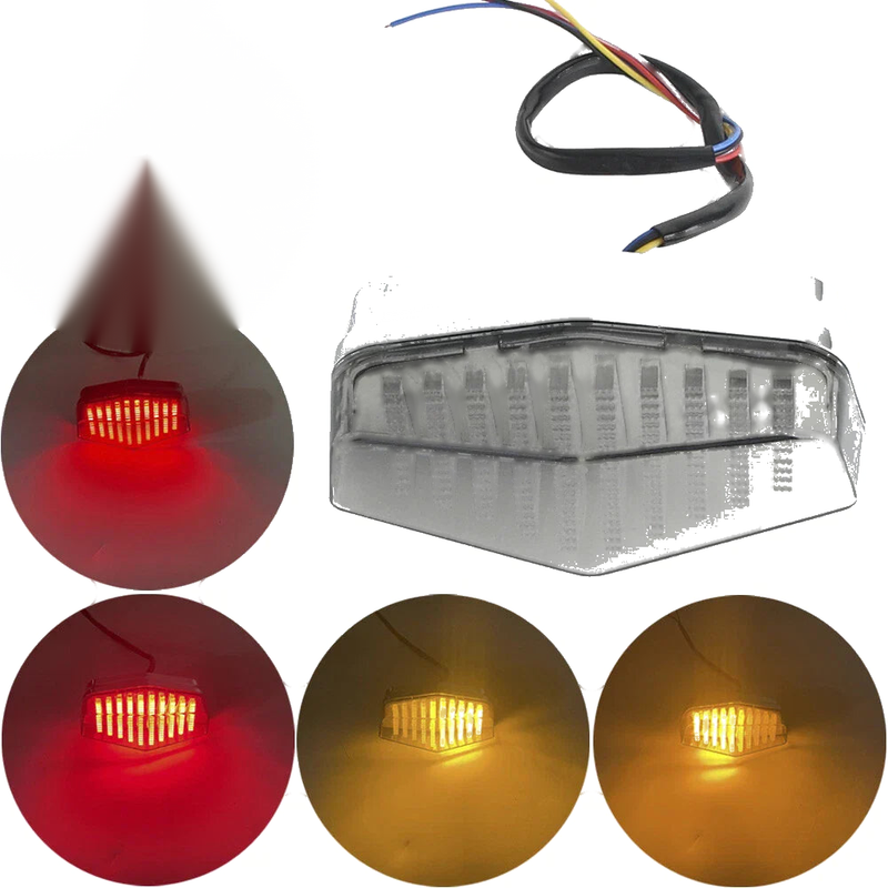 Honda LED Brake Tail Light Assembly Chrome w/Gray Lens (Universal)