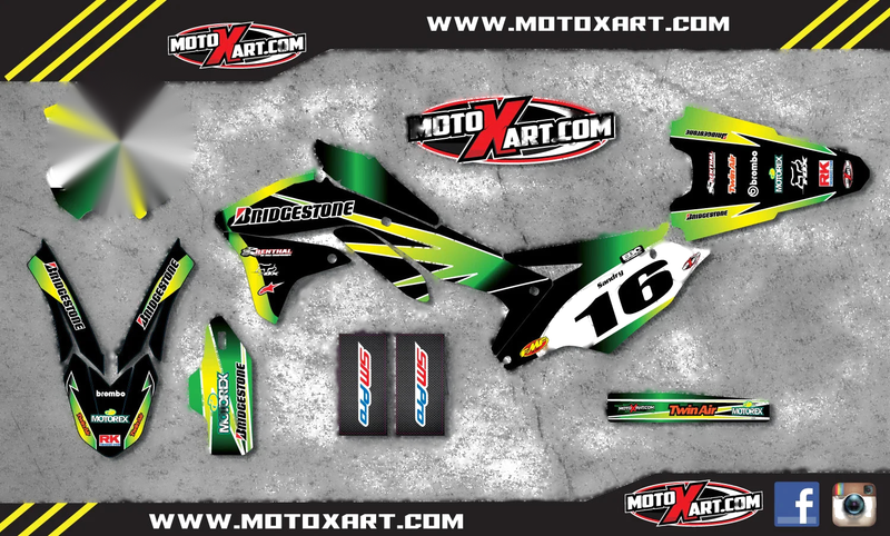 Kawasaki KXF 450 (2016-2018) SUNRISE Style Custom Graphics Kit
