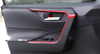 Toyota RAV4 4 x ABS Red Door Upper Armrest Stripe Cover Trim (2019–2023)