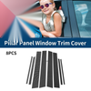 Toyota RAV4 Black Carbon Fiber 8 x Car Pillar Window Trim Cover (2013–2018)