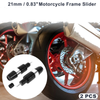 8mm Aluminum Alloy Motorcycle Slider Frame 2 x Pcs Silver Tone
