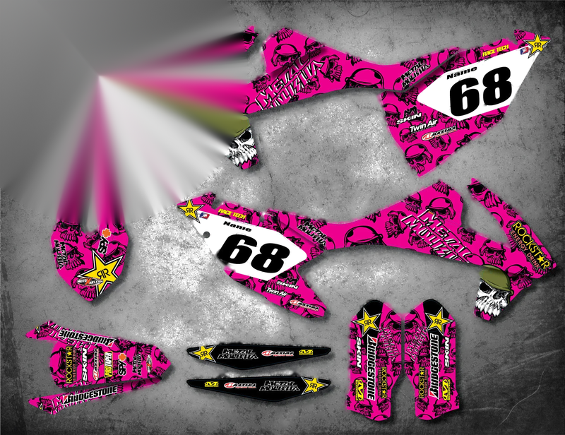 KTM SX (2016-2018) Decals Stickers Custom Graphic Kit METAL PINK STYLE
