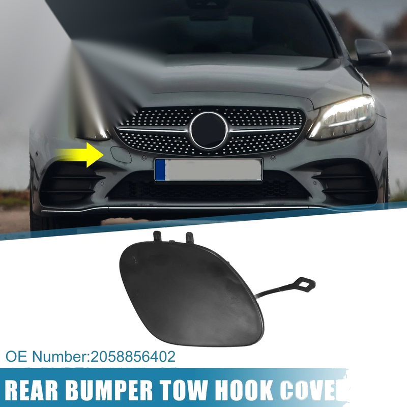 Mercedes-Benz C300 C200 C180 Front Bumper Tow Hook Cover (2015-2023)