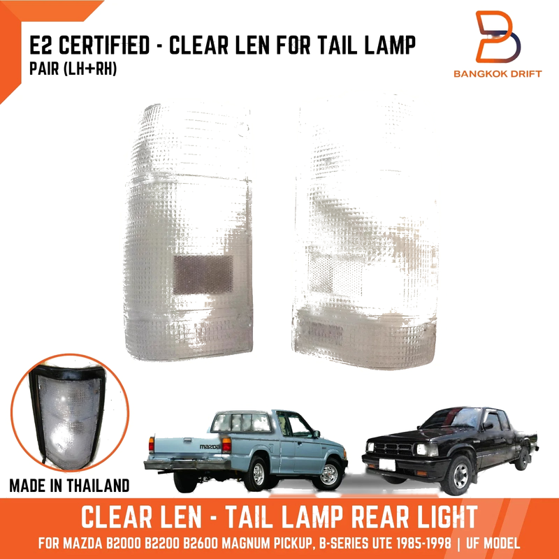 Mazda B-Series Ute UF Clear Lens Tail Light Pair (1985-1998)