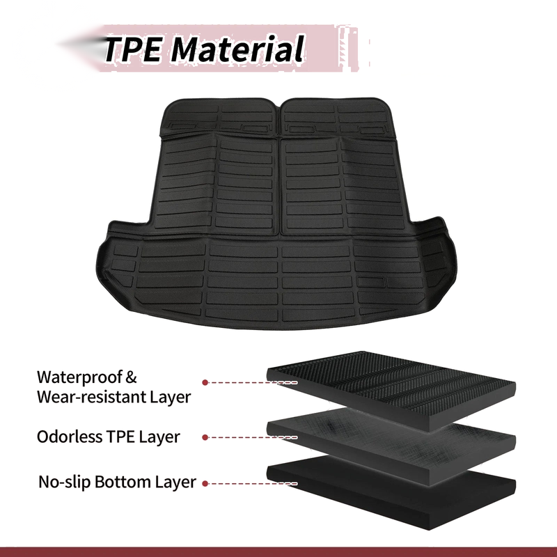 Kia Sorento 2021-2025 TPE Cargo Liner Black Trunk Mat