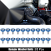 Car 20pcs Blue M6 Fender Bumper Washer Bolt Engine Bay Fastener